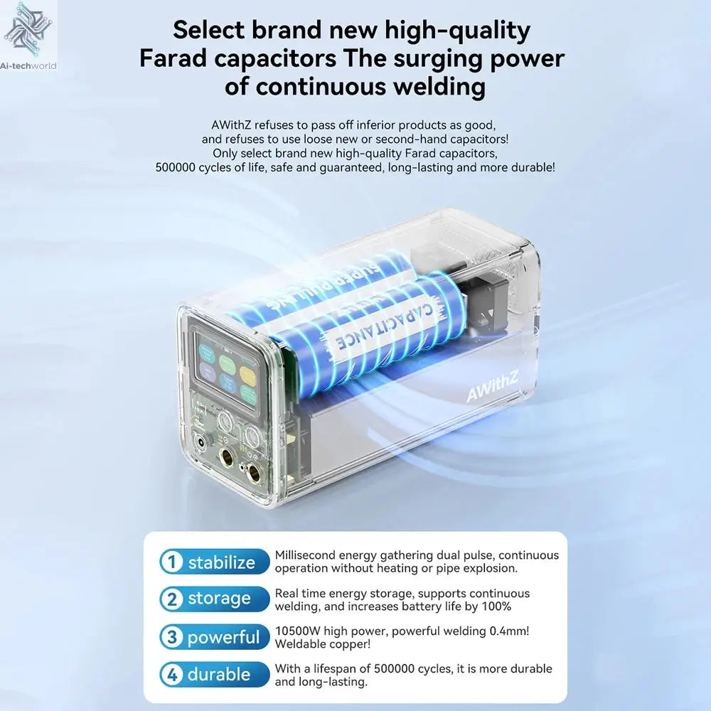 AWithZ UF20B Spot Welder Super Farad Capacitor Spot Welding Machine 18650 Lithium Battery DIY Nickel Sheet Welding Machine EU Ai-TechWorld 