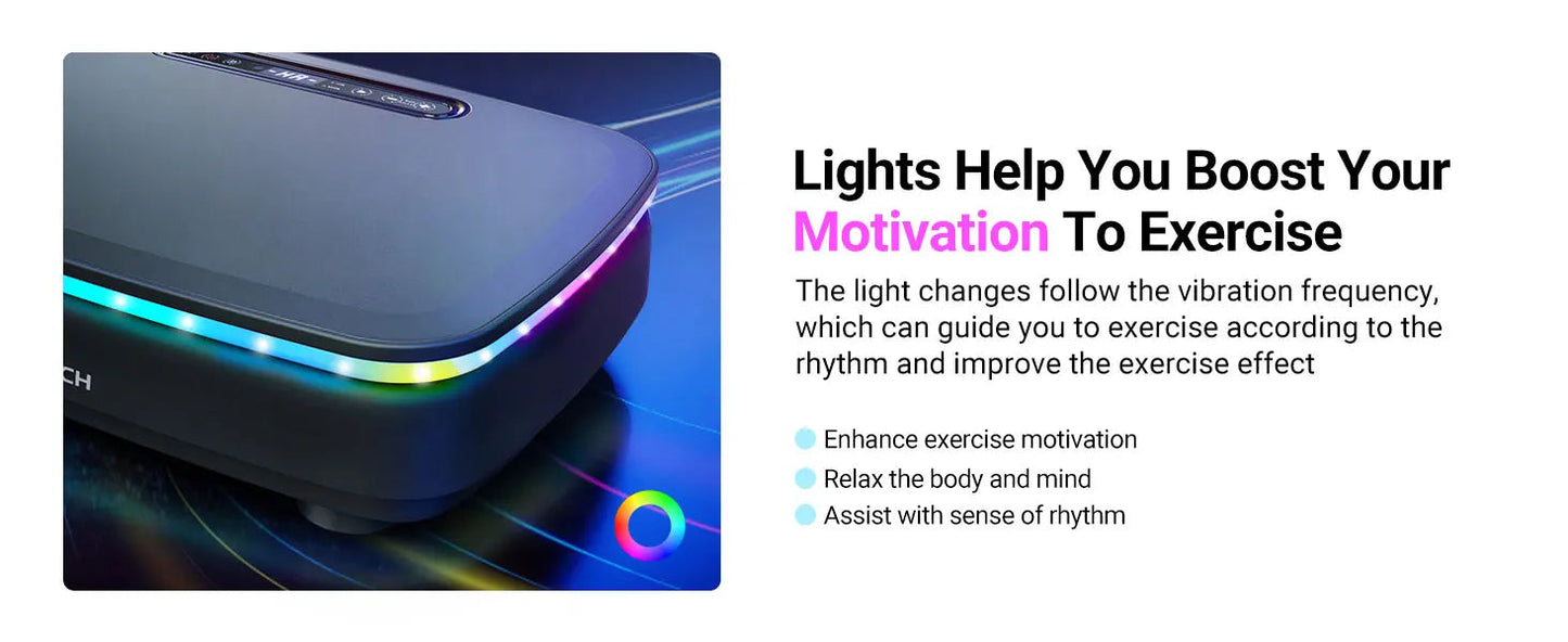 MERACH Vibration Plate Exercise Machine with Light Whole Body Workout Power Vibrate Platform Vibration Plate Lymphatic Drainage Ai-TechWorld 