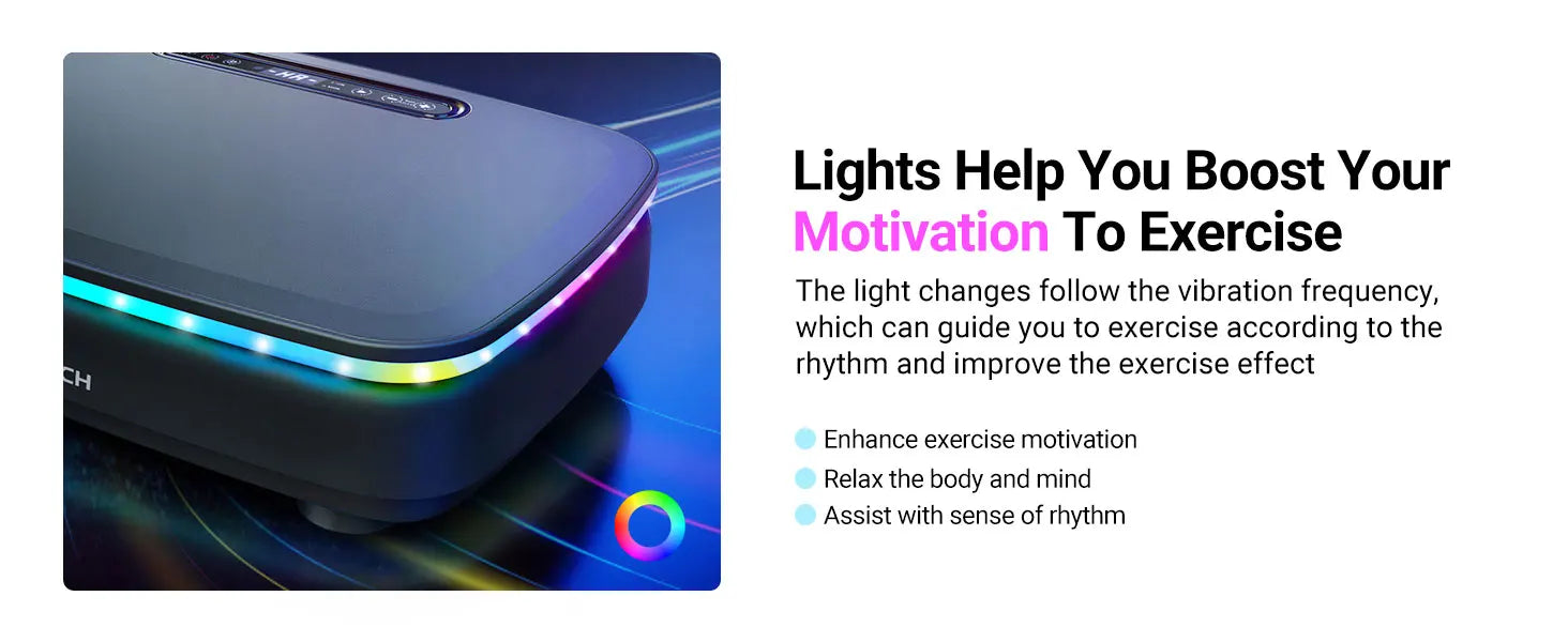 MERACH Vibration Plate Exercise Machine with Light Whole Body Workout Power Vibrate Platform Vibration Plate Lymphatic Drainage Ai-TechWorld 