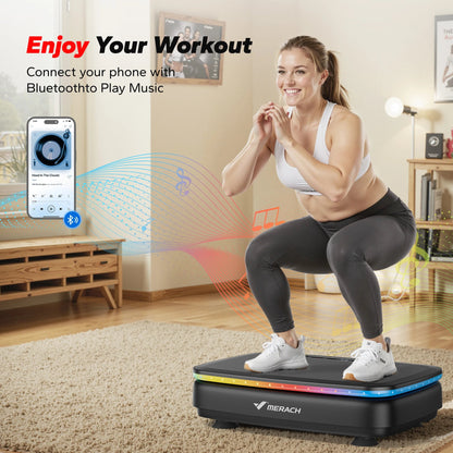 MERACH Vibration Plate Exercise Machine with Light Whole Body Workout Power Vibrate Platform Vibration Plate Lymphatic Drainage Ai-TechWorld 