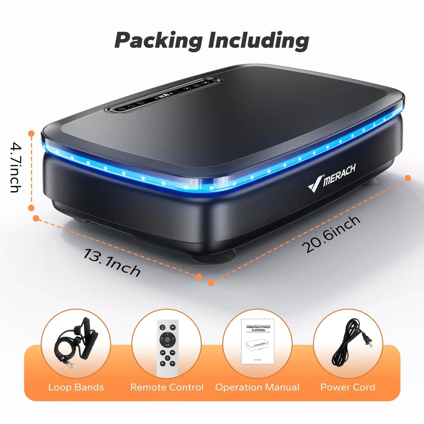 MERACH Vibration Plate Exercise Machine with Light Whole Body Workout Power Vibrate Platform Vibration Plate Lymphatic Drainage Ai-TechWorld 