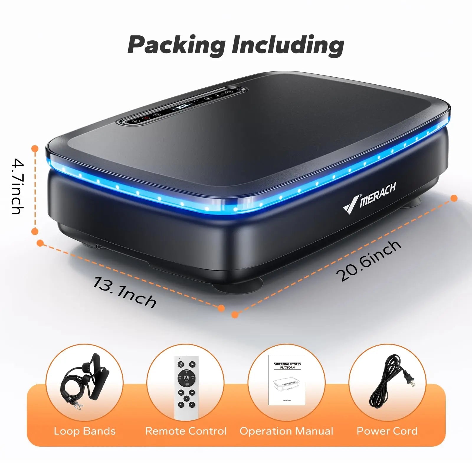 MERACH Vibration Plate Exercise Machine with Light Whole Body Workout Power Vibrate Platform Vibration Plate Lymphatic Drainage Ai-TechWorld 