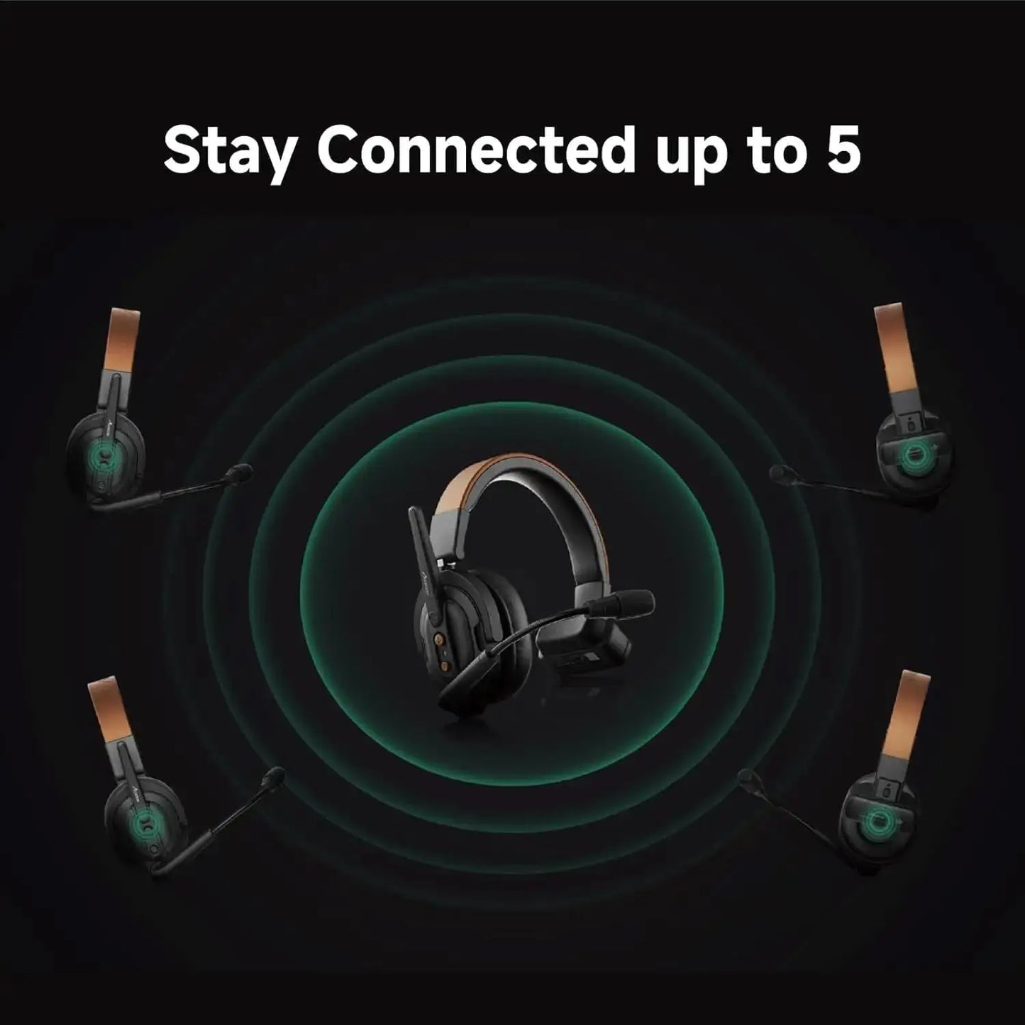 Accsoon Como SE Wireless Headset Intercom System 5-Person Full Duplex 1312ft Team Communication Group Talk, 30+Hour Battery Life Ai-TechWorld 