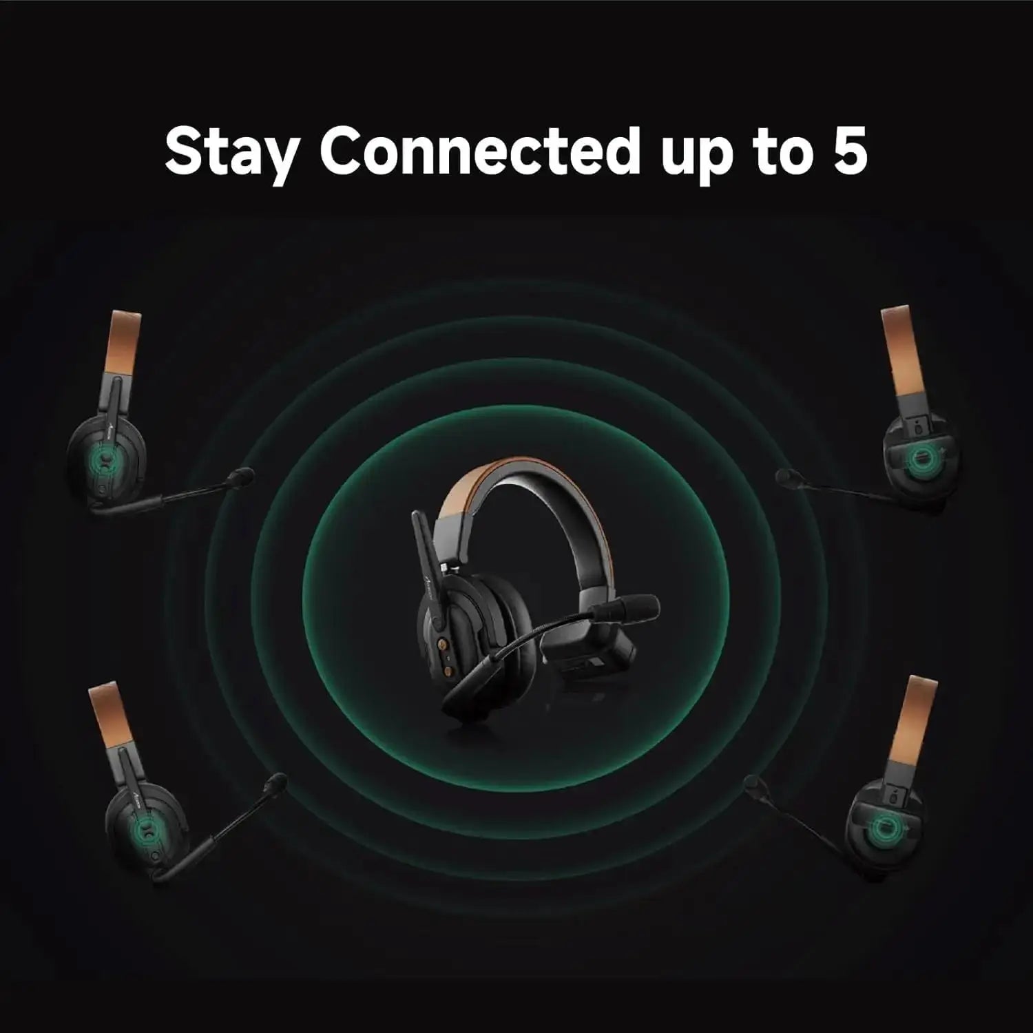 Accsoon Como SE Wireless Headset Intercom System 5-Person Full Duplex 1312ft Team Communication Group Talk, 30+Hour Battery Life Ai-TechWorld 