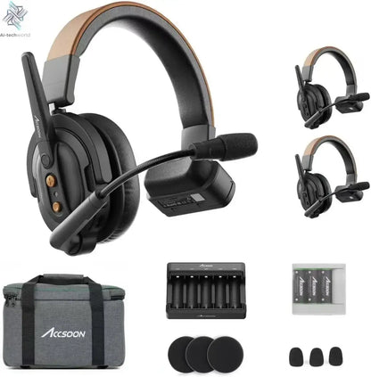 Accsoon Como SE Wireless Headset Intercom System 5-Person Full Duplex 1312ft Team Communication Group Talk, 30+Hour Battery Life Ai-TechWorld 