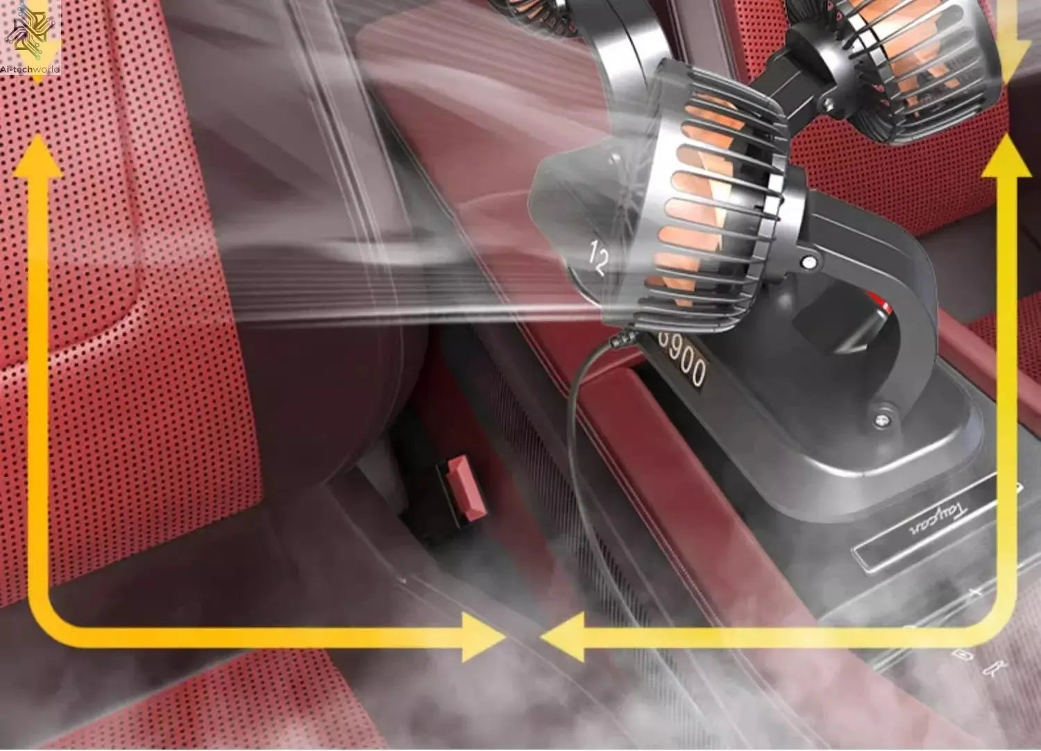 Adjustable 3 Head Car Fan USB/12V/24V Automotive Electric Fan Ai-TechWorld