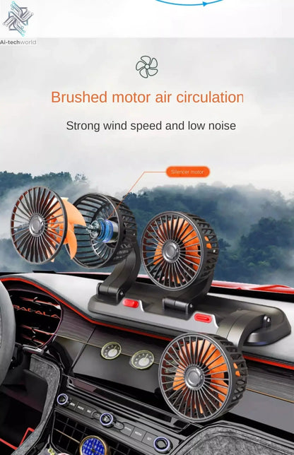 Adjustable 3 Head Car Fan USB/12V/24V Automotive Electric Fan Ai-TechWorld