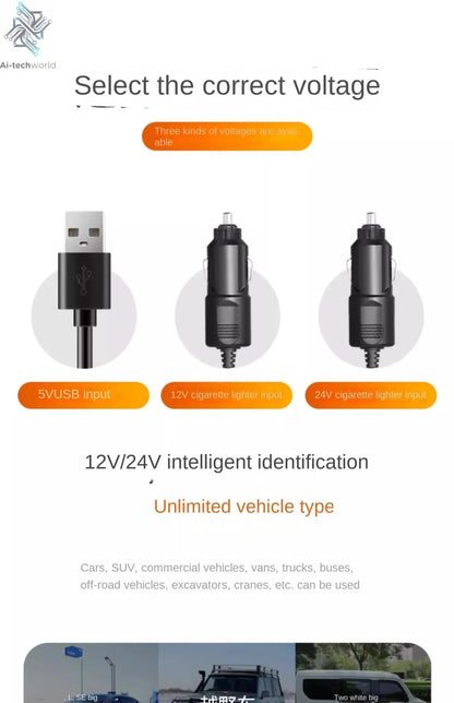 Adjustable 3 Head Car Fan USB/12V/24V Automotive Electric Fan Ai-TechWorld