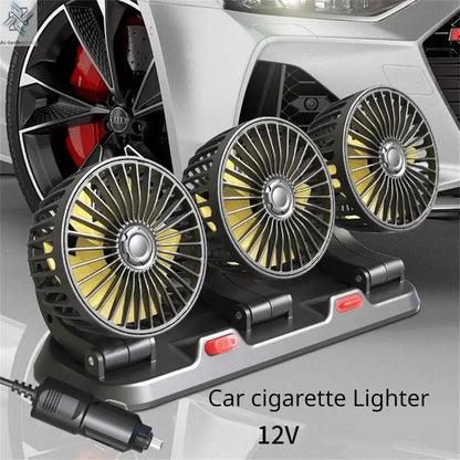 Adjustable 3 Head Car Fan USB/12V/24V Automotive Electric Fan Ai-TechWorld