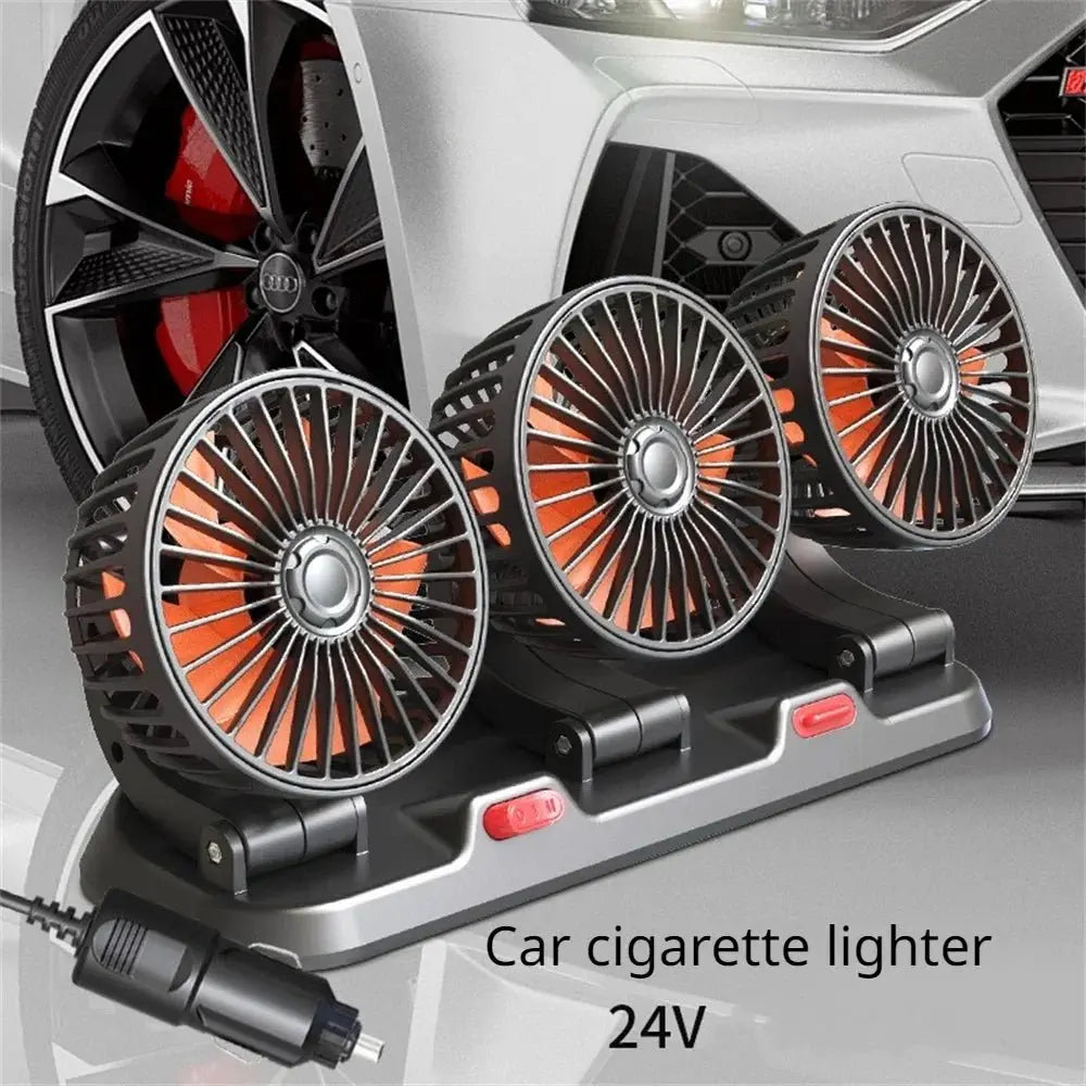Adjustable 3 Head Car Fan USB/12V/24V Automotive Electric Fan Ai-TechWorld