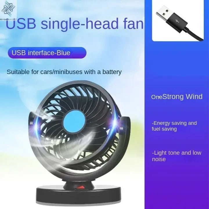 Adjustable 3 Head Car Fan USB/12V/24V Automotive Electric Fan Ai-TechWorld