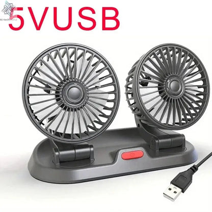 Adjustable 3 Head Car Fan USB/12V/24V Automotive Electric Fan Ai-TechWorld