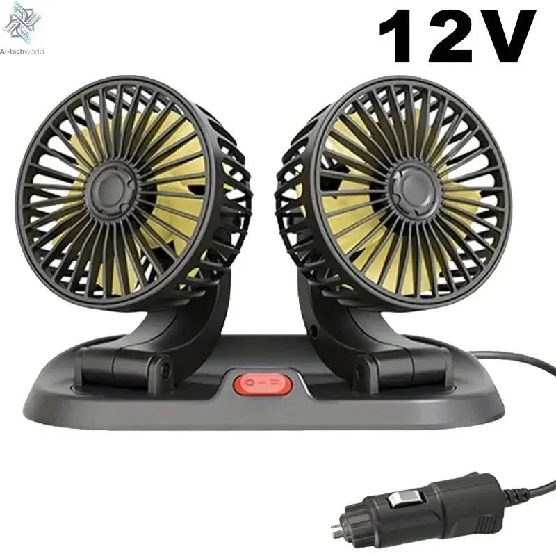 Adjustable 3 Head Car Fan USB/12V/24V Automotive Electric Fan Ai-TechWorld