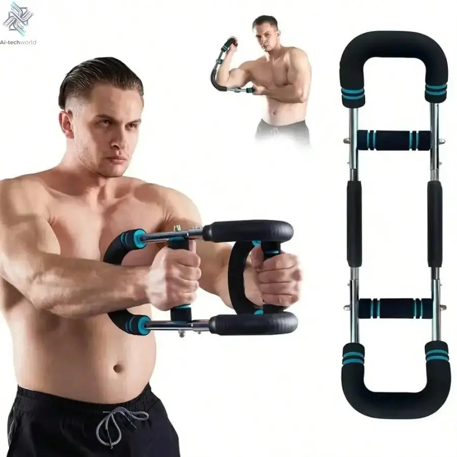 Adjustable Shaker Twister Arm Trainer, Chest & Forearm Workout Equipment, Home Fitness Strengthener for Arm Exercise - Ai-TechWorld