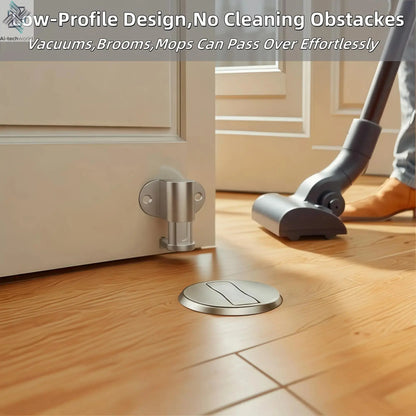 Adjustable Stainless Steel Door Stop Punch-free Strong Magnetic Anti-collision Door Stopper Invisible Bathroom Floor Door Stop Ai-TechWorld 
