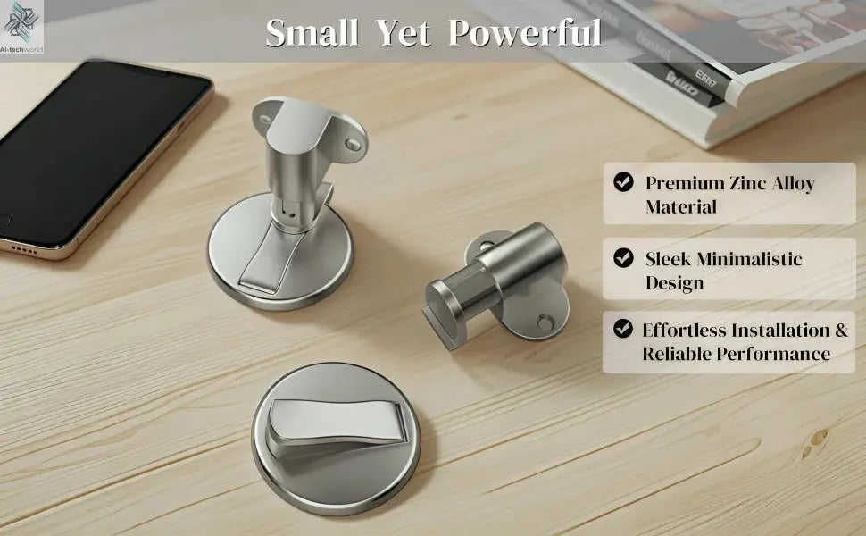 Adjustable Stainless Steel Door Stop Punch-free Strong Magnetic Anti-collision Door Stopper Invisible Bathroom Floor Door Stop Ai-TechWorld 
