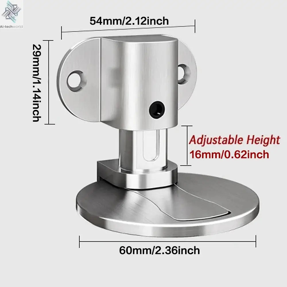 Adjustable Stainless Steel Door Stop Punch-free Strong Magnetic Anti-collision Door Stopper Invisible Bathroom Floor Door Stop Ai-TechWorld 