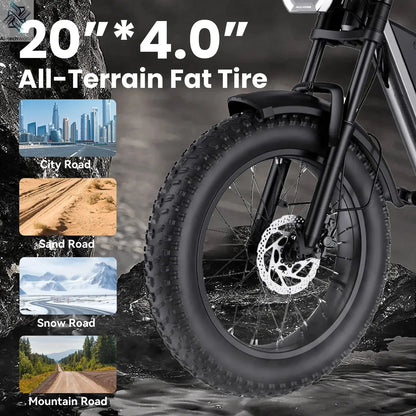 Adult Electric Bicycle – 60 - Mile Range, Hydraulic Brakes, Multi - Terrain E - Bike - Ai - TechWorld