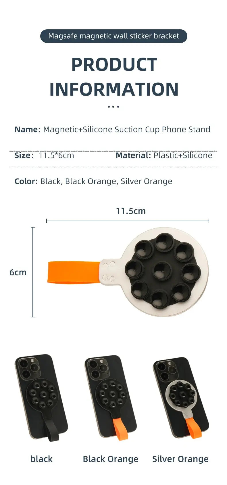 Magnetic Phone Holder Super Strong Suction Silicone Phone Case Grip Stand Holder Ai-TechWorld 
