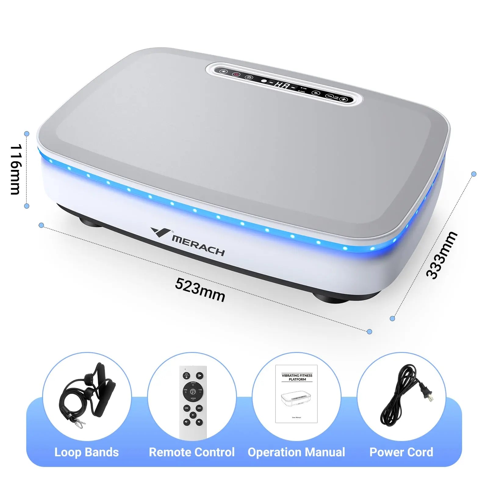 MERACH Vibration Plate Exercise Machine with Light Whole Body Workout Power Vibrate Platform Vibration Plate Lymphatic Drainage Ai-TechWorld 