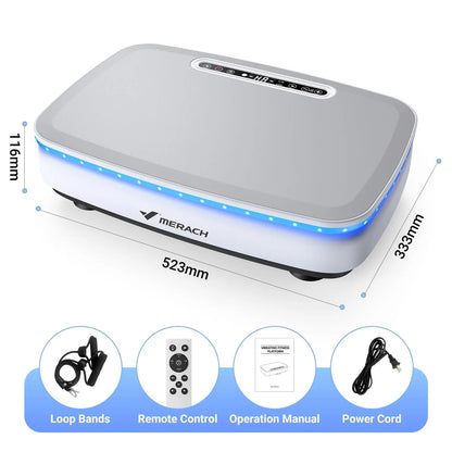 MERACH Vibration Plate Exercise Machine with Light Whole Body Workout Power Vibrate Platform Vibration Plate Lymphatic Drainage Ai-TechWorld 