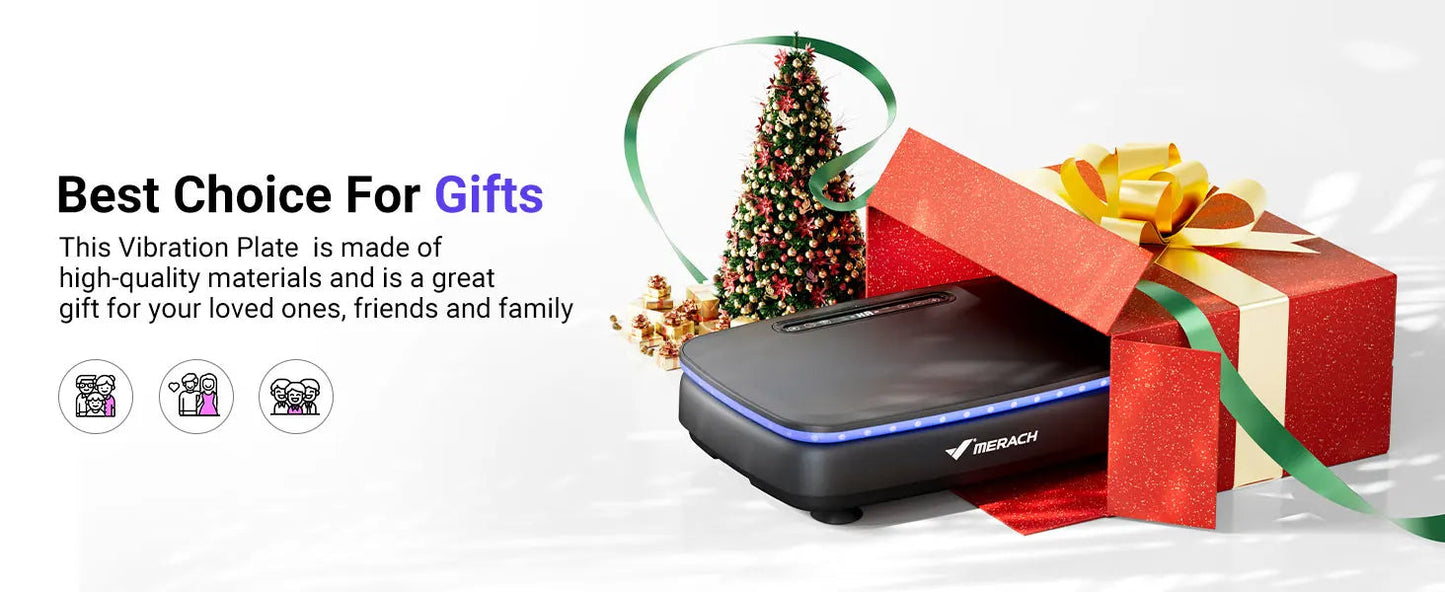 MERACH Vibration Plate Exercise Machine with Light Whole Body Workout Power Vibrate Platform Vibration Plate Lymphatic Drainage Ai-TechWorld 