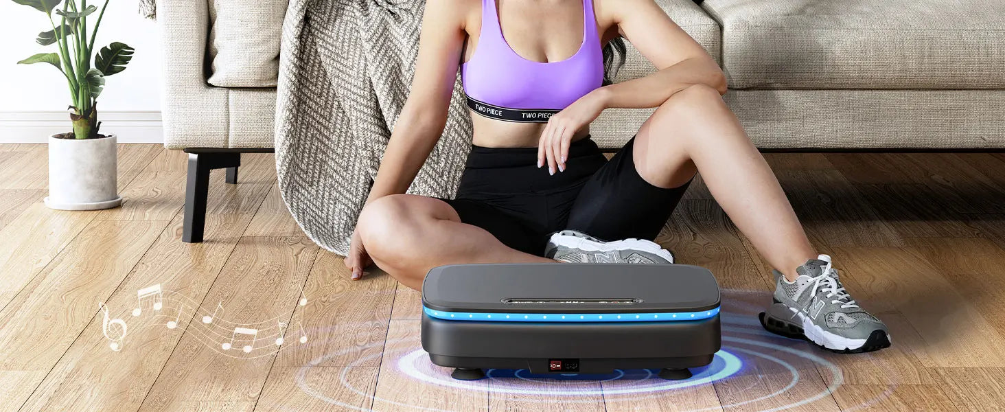 MERACH Vibration Plate Exercise Machine with Light Whole Body Workout Power Vibrate Platform Vibration Plate Lymphatic Drainage Ai-TechWorld 