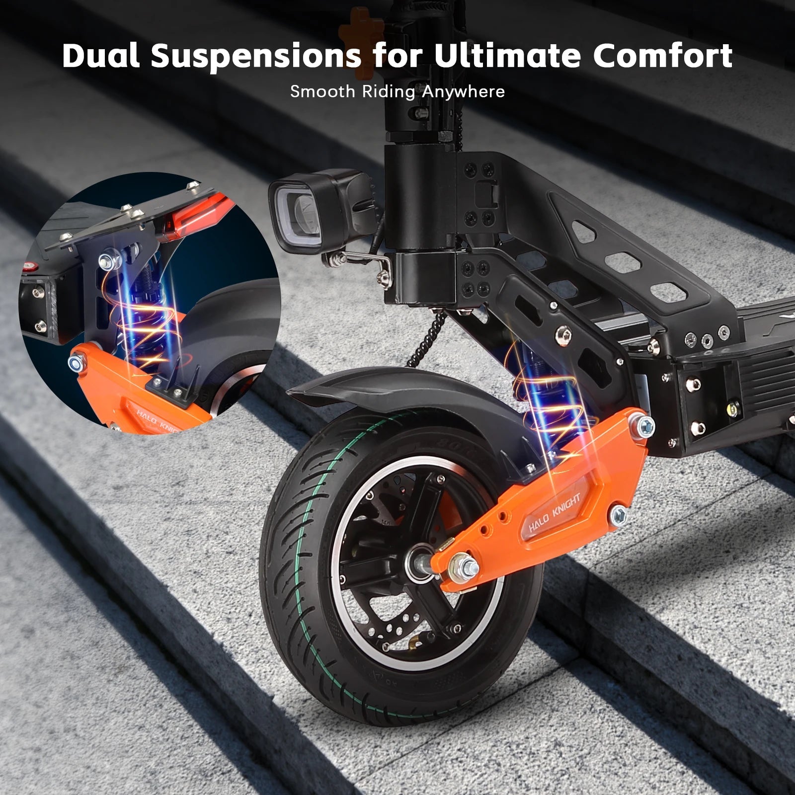 HALO KNIGHT T102 Electric Scooter Foldable 1200W 50KM/H Electric Scooters Cheap 52V 21AH E Scooter 10Inch Escooter for Adults Ai-TechWorld 