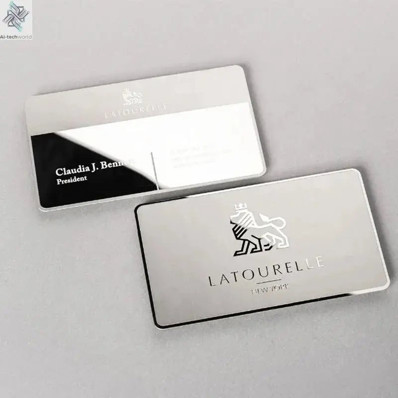 Affordable Personalized Brand Logo and Information Laser Engraving 0.8mm Matte Black Electroplated NFC Metal Business Cards Ai-TechWorld 