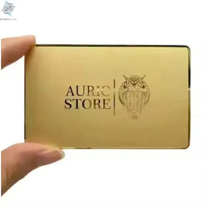 Affordable Personalized Brand Logo and Information Laser Engraving 0.8mm Matte Black Electroplated NFC Metal Business Cards Ai-TechWorld 