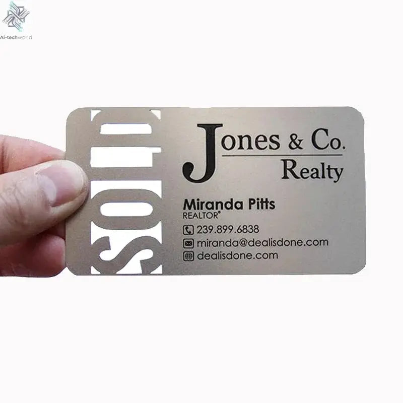 Affordable Personalized Brand Logo and Information Laser Engraving 0.8mm Matte Black Electroplated NFC Metal Business Cards Ai-TechWorld 