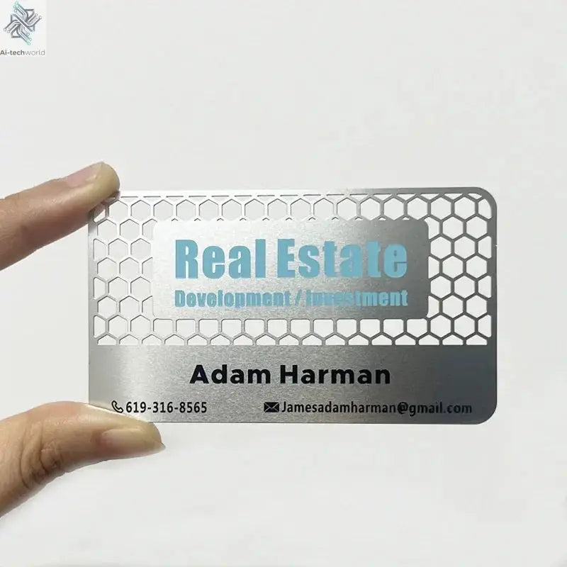 Affordable Personalized Brand Logo and Information Laser Engraving 0.8mm Matte Black Electroplated NFC Metal Business Cards Ai-TechWorld 