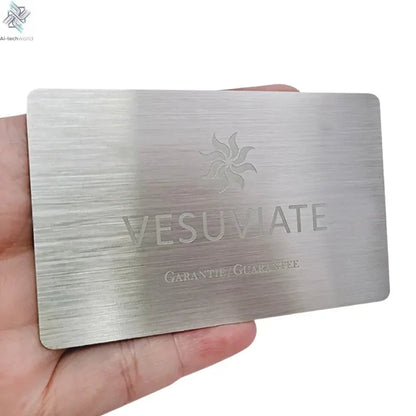 Affordable Personalized Brand Logo and Information Laser Engraving 0.8mm Matte Black Electroplated NFC Metal Business Cards Ai-TechWorld 