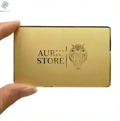 Affordable Personalized Brand Logo and Information Laser Engraving 0.8mm Matte Black Electroplated NFC Metal Business Cards Ai-TechWorld 
