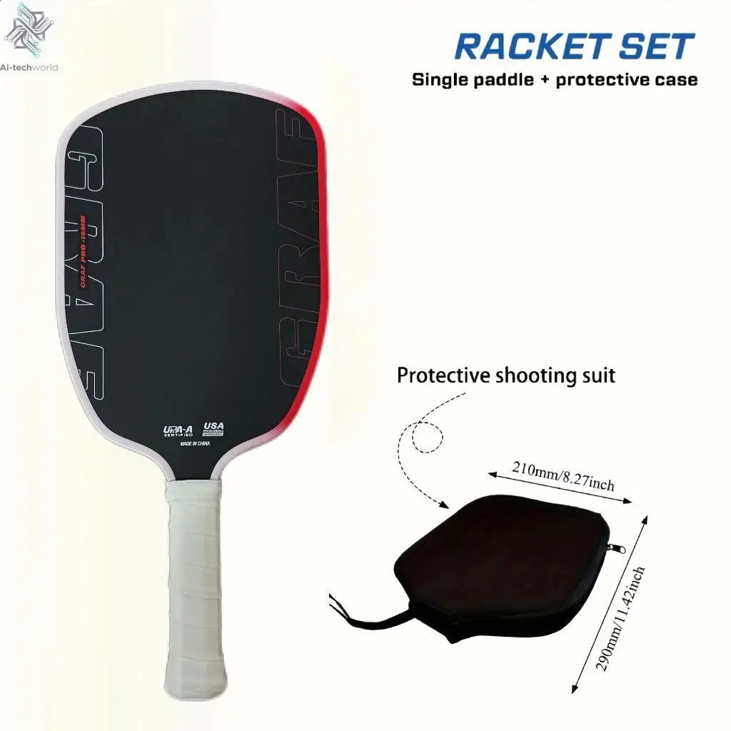 Agassi Pro IV 16mm Pickleball Paddle GEN 4 TFP Foam Core T700 Carbon Fiber Pickleball Rackets Increases Spin & Control Ai-TechWorld 