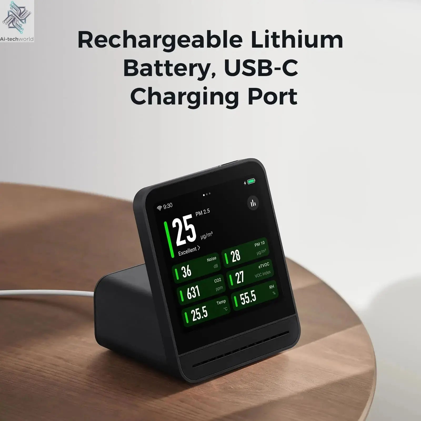 Air Detector 2 – Smart Indoor Air Quality Monitor with Touchscreen & Mijia App Integration Ai-TechWorld