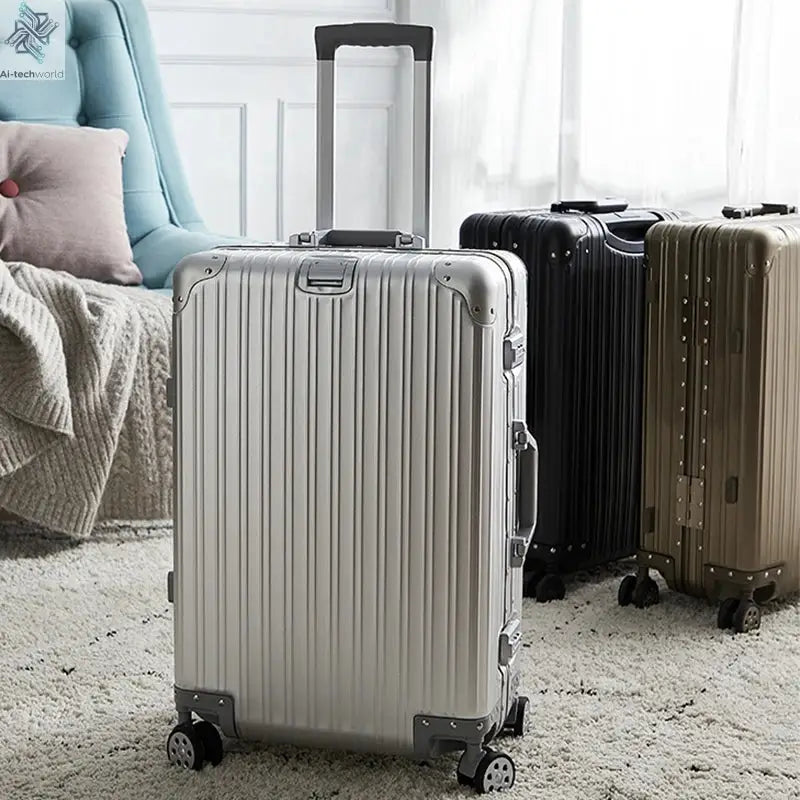 All Aluminum luggage 20/22/24/26/29 inch 100% Aluminium Magnesium Alloy Suitcase Password Trolley Case Cabin Travel Suitcases Ai-TechWorld 