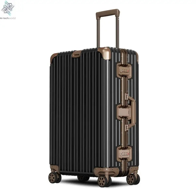 All Aluminum luggage 20/22/24/26/29 inch 100% Aluminium Magnesium Alloy Suitcase Password Trolley Case Cabin Travel Suitcases Ai-TechWorld 