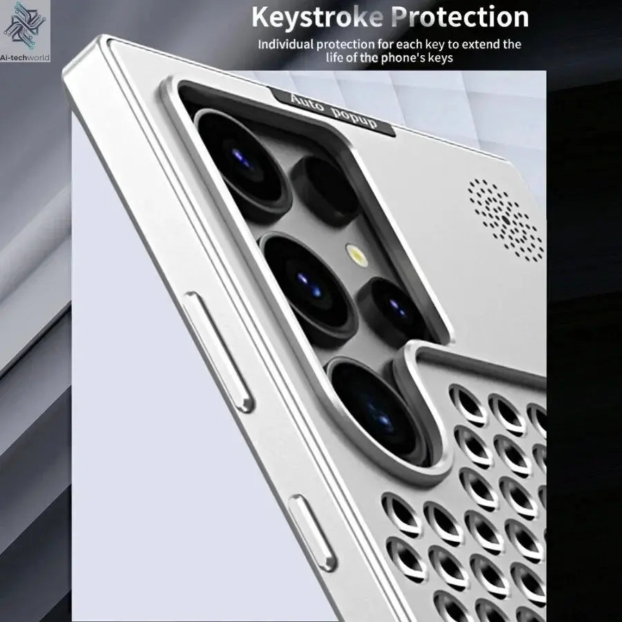 Aluminum Alloy Metal Aromatherapy Case For Galaxy S24 Plus S23 S22 Ultra Heat Dissipation Shockproof Anti-scratch Fragrant Cover Ai-TechWorld 