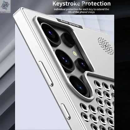 Aluminum Alloy Metal Aromatherapy Case For Galaxy S24 Plus S23 S22 Ultra Heat Dissipation Shockproof Anti-scratch Fragrant Cover Ai-TechWorld 