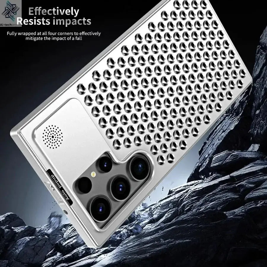 Aluminum Alloy Metal Aromatherapy Case For Galaxy S24 Plus S23 S22 Ultra Heat Dissipation Shockproof Anti-scratch Fragrant Cover Ai-TechWorld 