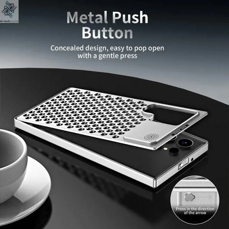 Aluminum Alloy Metal Aromatherapy Case For Galaxy S24 Plus S23 S22 Ultra Heat Dissipation Shockproof Anti-scratch Fragrant Cover Ai-TechWorld 