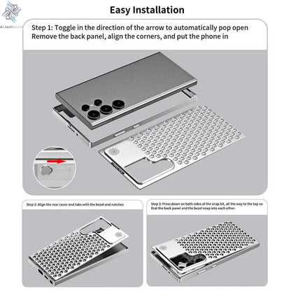 Aluminum Alloy Metal Aromatherapy Case For Galaxy S24 Plus S23 S22 Ultra Heat Dissipation Shockproof Anti-scratch Fragrant Cover Ai-TechWorld 