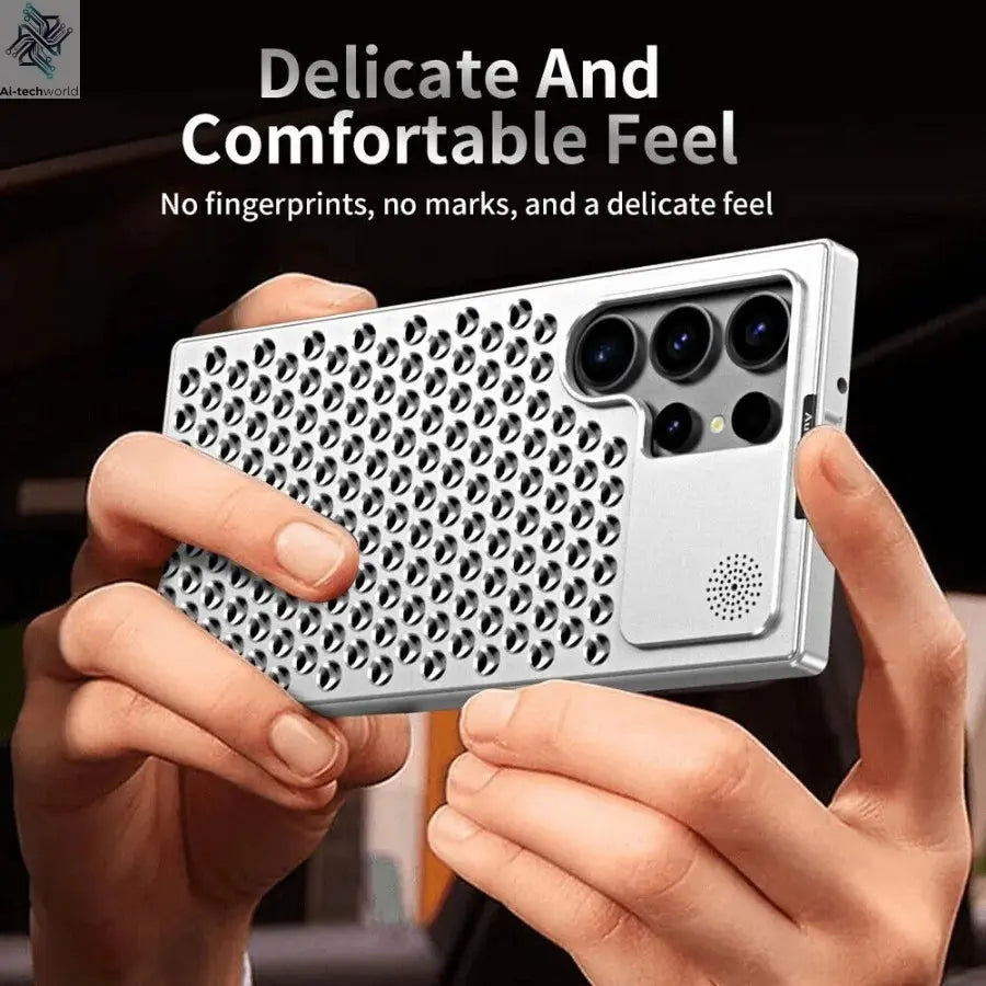 Aluminum Alloy Metal Aromatherapy Case For Galaxy S24 Plus S23 S22 Ultra Heat Dissipation Shockproof Anti-scratch Fragrant Cover Ai-TechWorld 