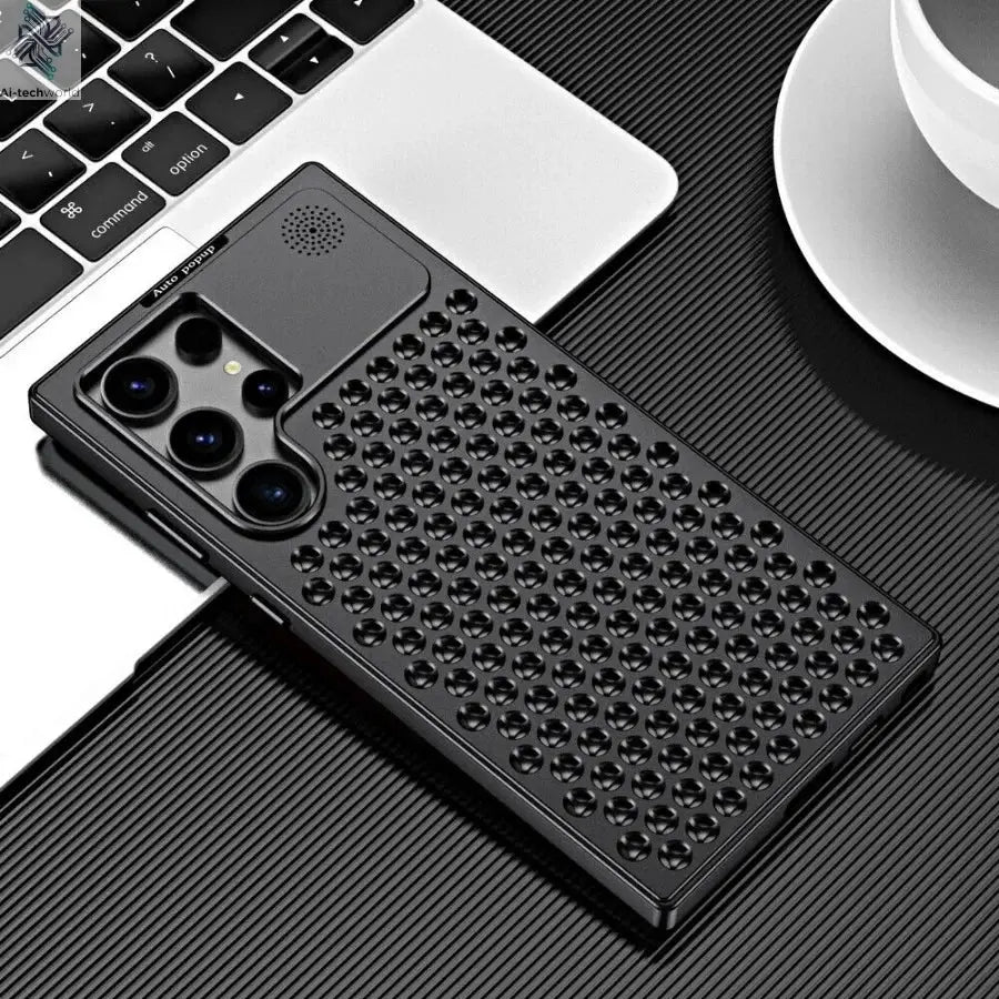 Aluminum Alloy Metal Aromatherapy Case For Galaxy S24 Plus S23 S22 Ultra Heat Dissipation Shockproof Anti-scratch Fragrant Cover Ai-TechWorld 