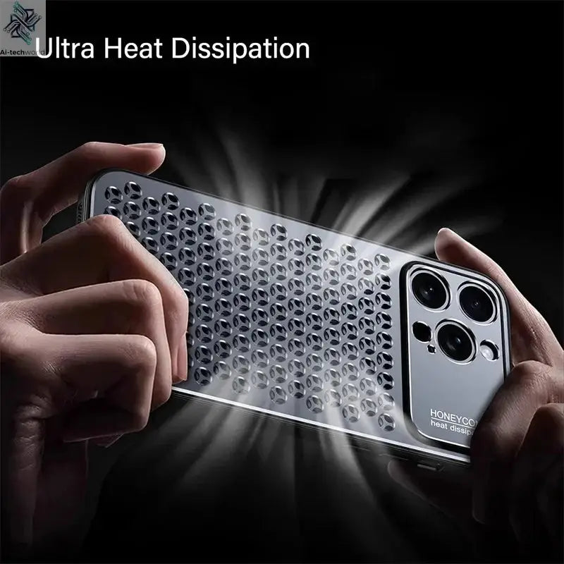 Aluminum Alloy Phone Case For iPhone 17 16 15 14 13 Pro Max Metal Breathable Back Cover - Ai-TechWorld