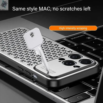Aluminum Alloy Phone Case For iPhone 17 16 15 14 13 Pro Max Metal Breathable Back Cover - Ai-TechWorld