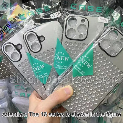 Aluminum Alloy Phone Case For iPhone 17 16 15 14 13 Pro Max Metal Breathable Back Cover - Ai-TechWorld