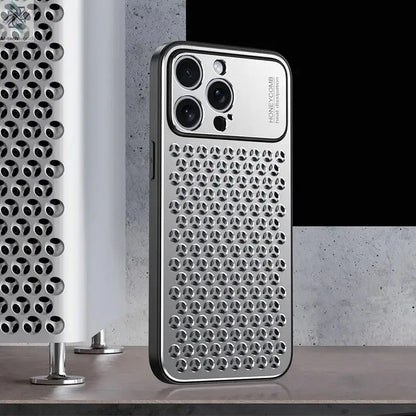 Aluminum Alloy Phone Case For iPhone 17 16 15 14 13 Pro Max Metal Breathable Back Cover - Ai-TechWorld