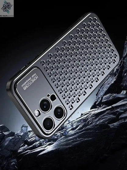 Aluminum Alloy Phone Case For iPhone 17 16 15 14 13 Pro Max Metal Breathable Back Cover - Ai-TechWorld
